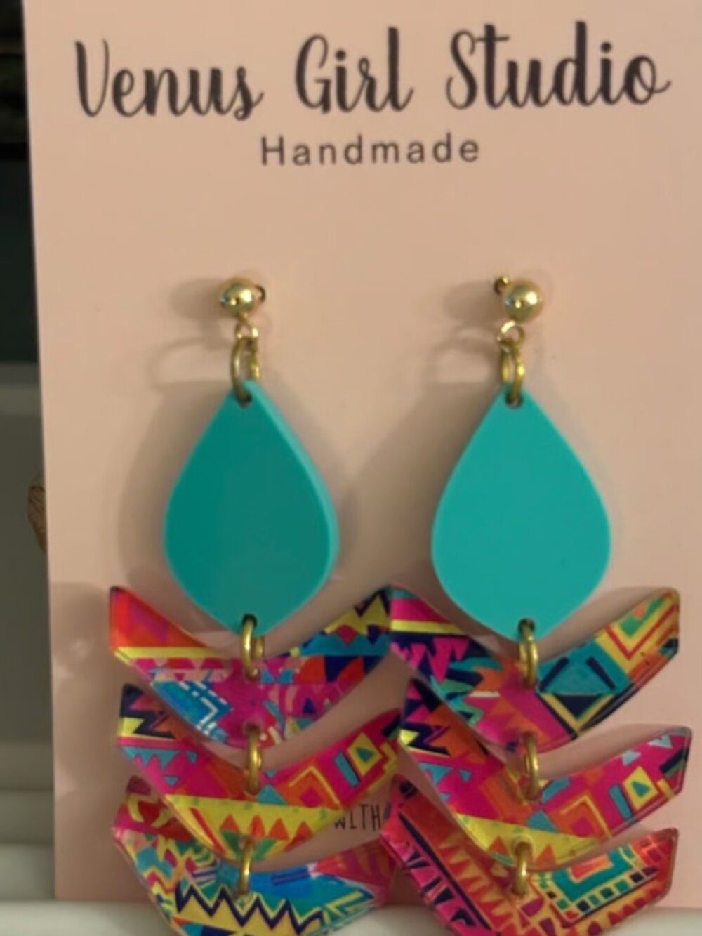 Acrylic Aztec Earrings